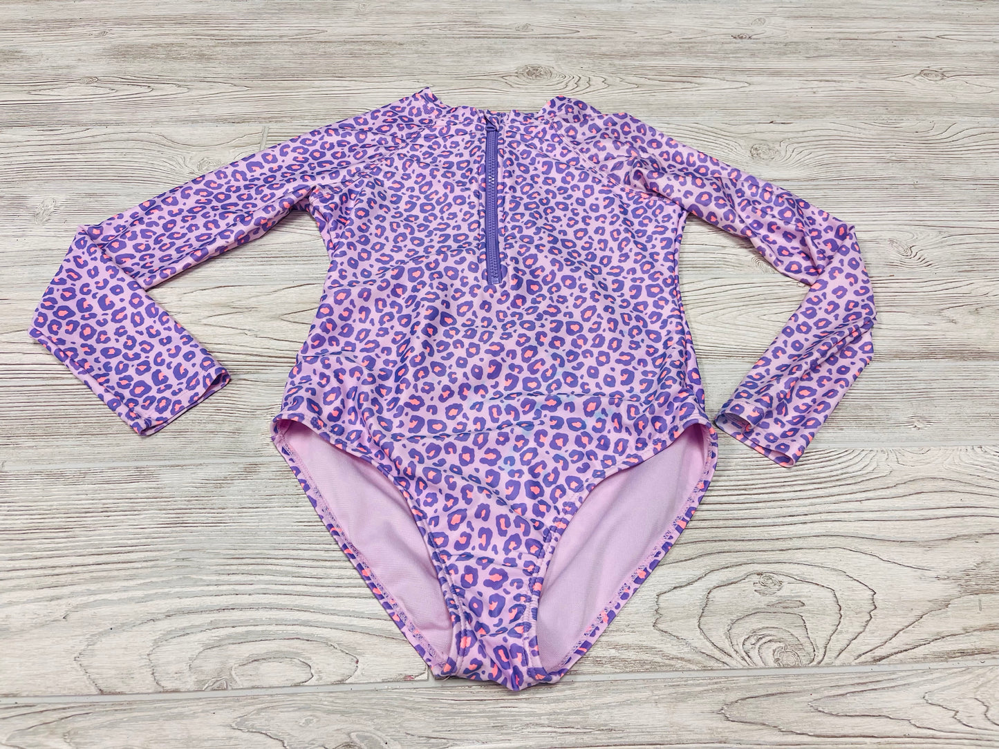 Wonder Nation Leopard Print Rashguard Swimsuit