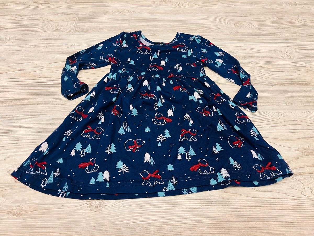 Picapino Winter Print Long Sleeve Dress