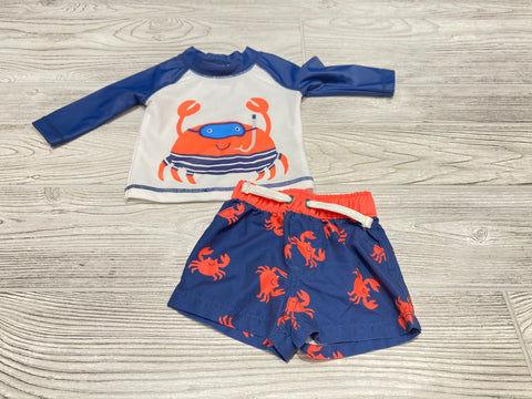 Carter’s Crab Print Two Piece Boys Swimsuit