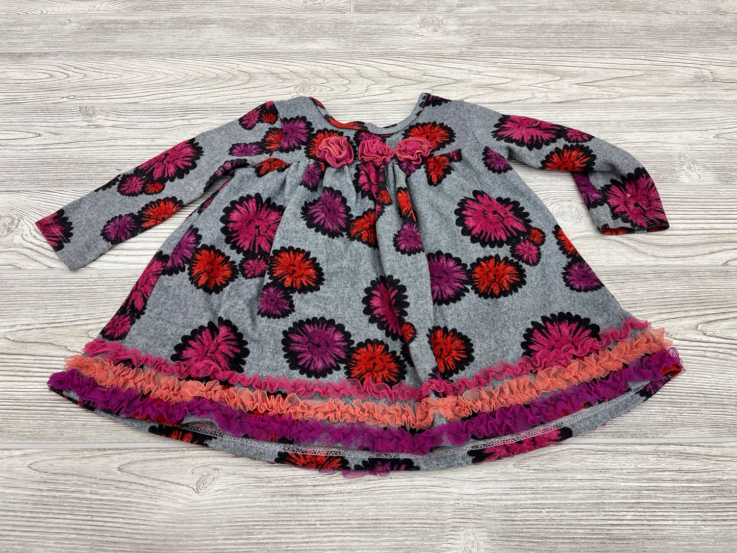 Bonnie Jean Flower Print Long Sleeve Dress