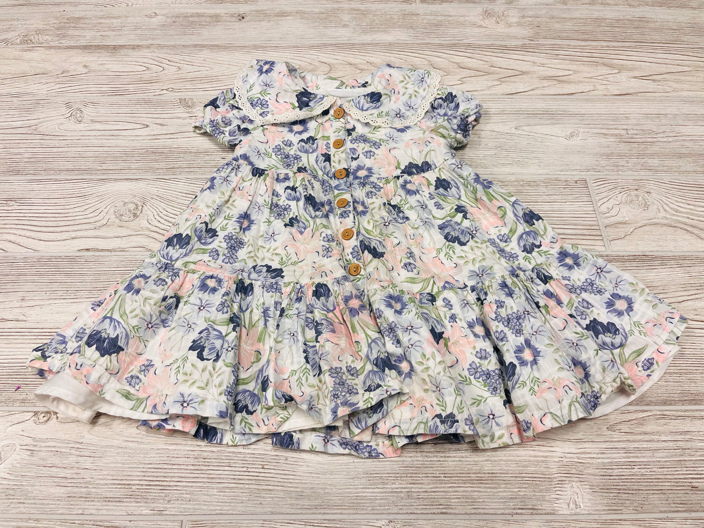 Shabby Chic Floral Short Sleeve Dress
