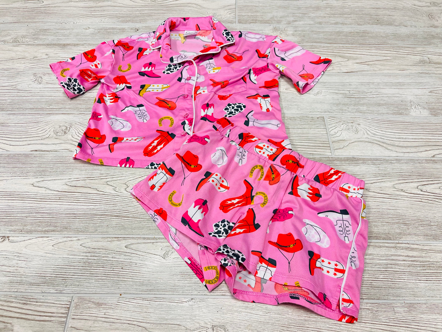 Art Class Cowgirl Print Summer Pajama Set