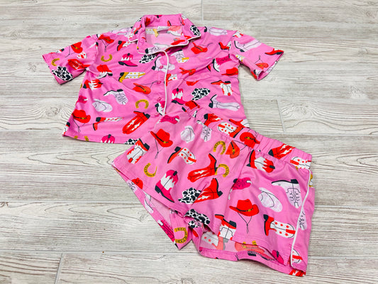 Art Class Cowgirl Print Summer Pajama Set