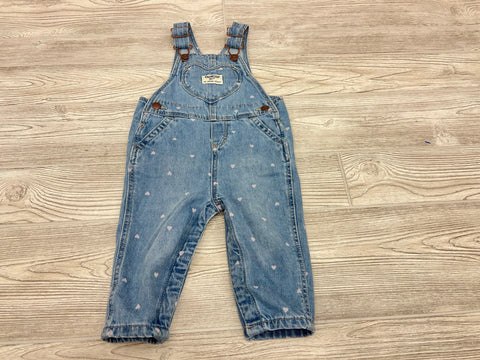 OshKosh Heart Print Denim Long Overalls