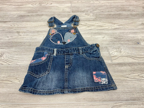 F & F Kids Fox Denim Overall Dress