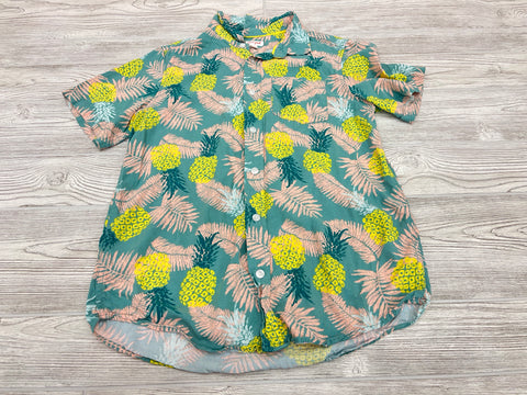 Cat & Jack Tropical Print Button Down Short Sleeve Shirt