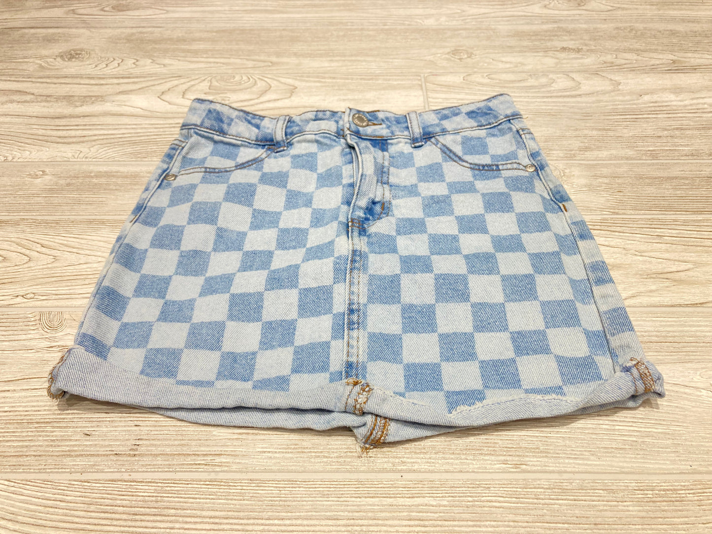 Art Class Checkered Denim Skirt