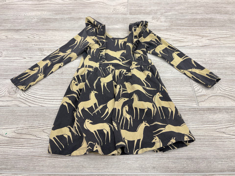 Tea Unicorn Print Long Sleeve Dress