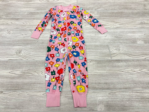 HannaAndersson Flower Print Zip Up Pajama