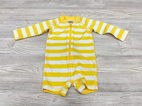 HannaAndersson Boys Striped Rashguard Swimsuit