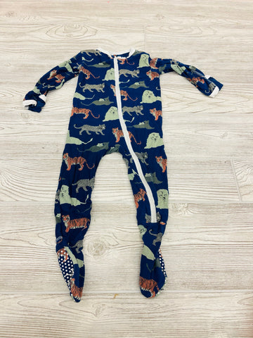KicKee Pants Animal Print Zip Up Pajama
