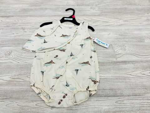 Carter’s Sailor Print Romper with Sunhat