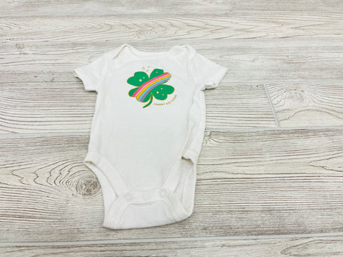 Jumping Beans “Happy Go Lucky” Short Sleeve Onesie