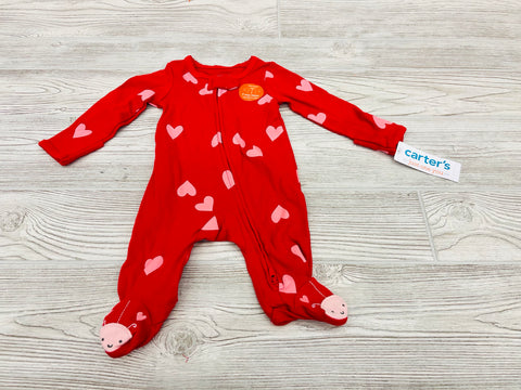 Carter’s Heart Print Zip Up Sleeper