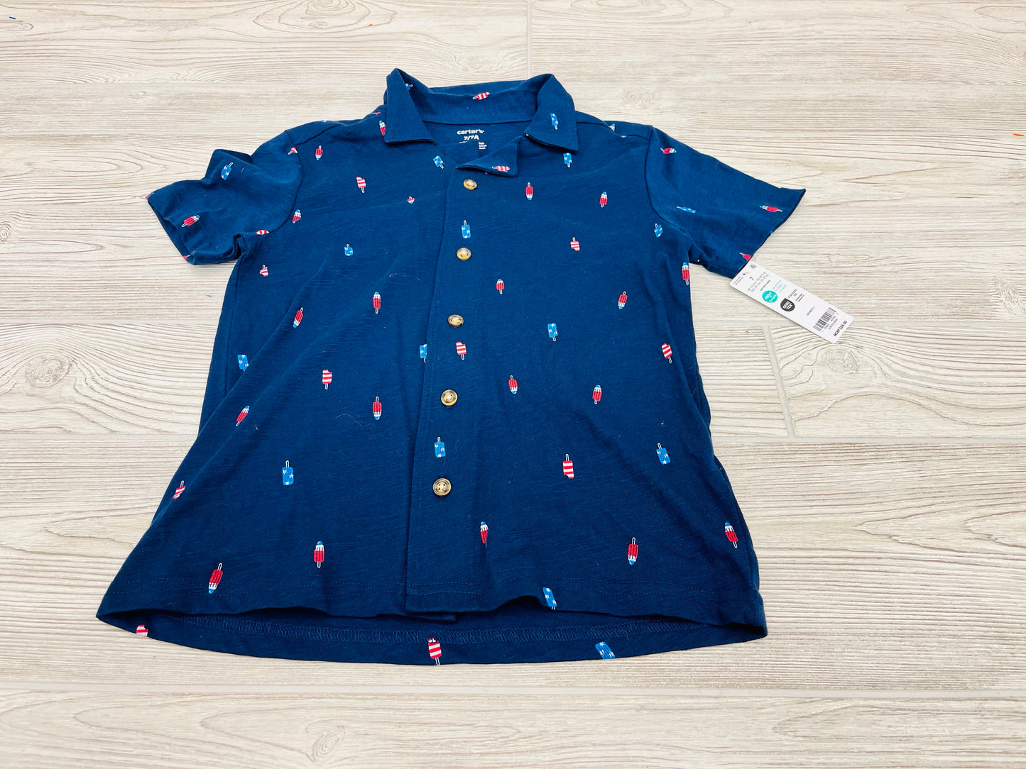 Carter’s Popsicle Print Button Down Short Sleeve Shirt