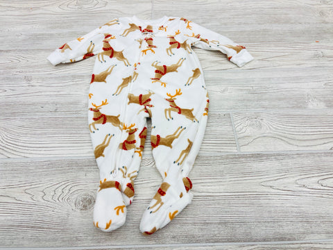 Carter’s Reindeer Print Zip Up Fleece Pajama