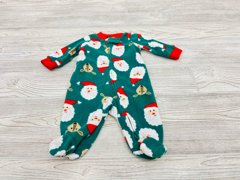 Carter’s Santa and Reindeer Print Zip Up Fleece Pajama