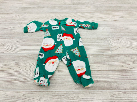 Simple Joys by Carter’s Santa and Tree Print Zip Up Fleece Pajama
