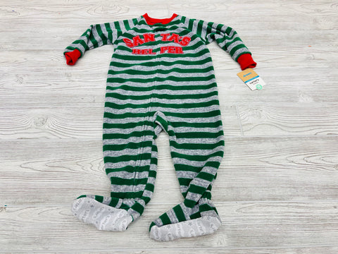 Carter’s “Santa’s Helper” Zip Up Fleece Pajama