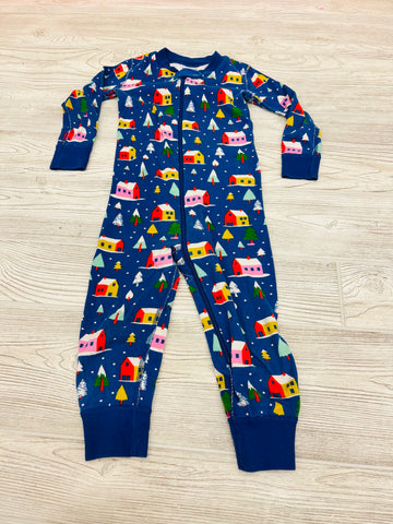 HannaAndersson Winter Print Zip Up Pajama