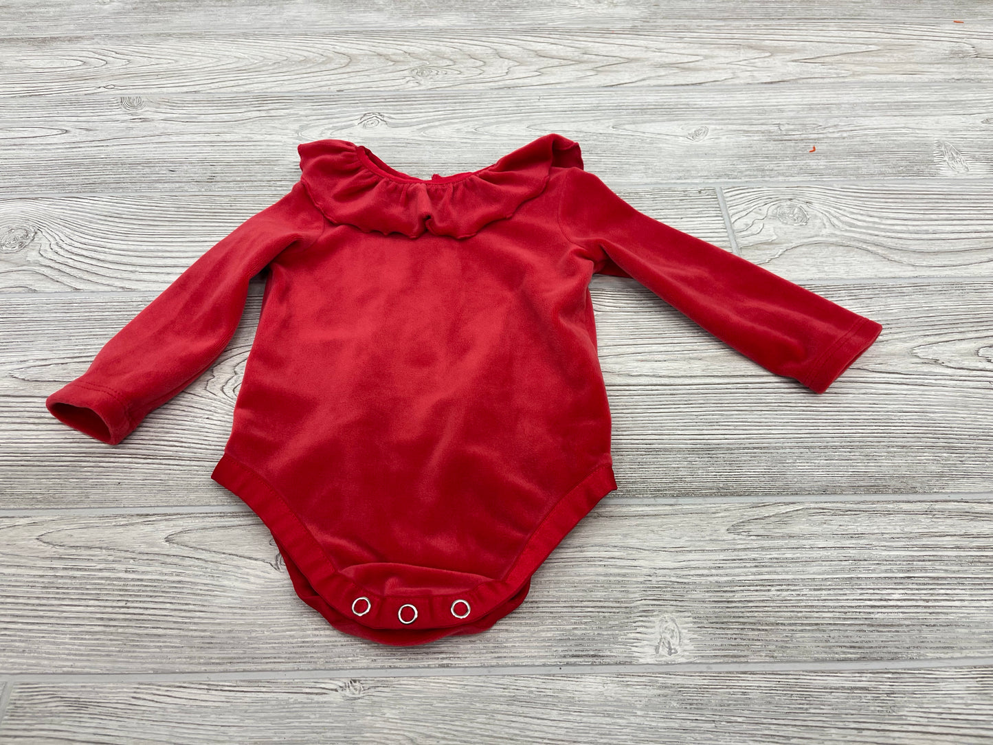 HannaAndersson Velvet Long Sleeve Onesie