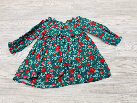 Cat & Jack Flower Print Christmas Dress