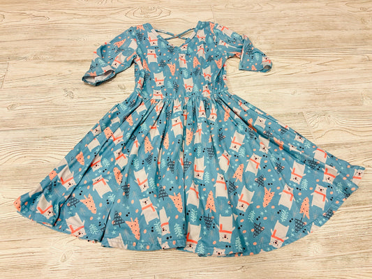 DotDot Smile Christmas Bear Print Dress
