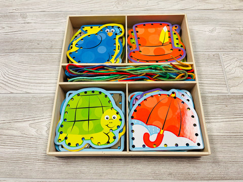 Melissa & Doug Wooden Alphabet Lacing Cards