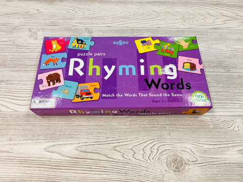 Eeboo Puzzle Pairs Rhyming Words