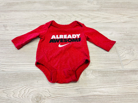 Nike “Already Awesome” Long Sleeve Onesie