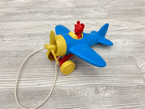 Green Toys Mickey Mouse Airplane Pull Toy