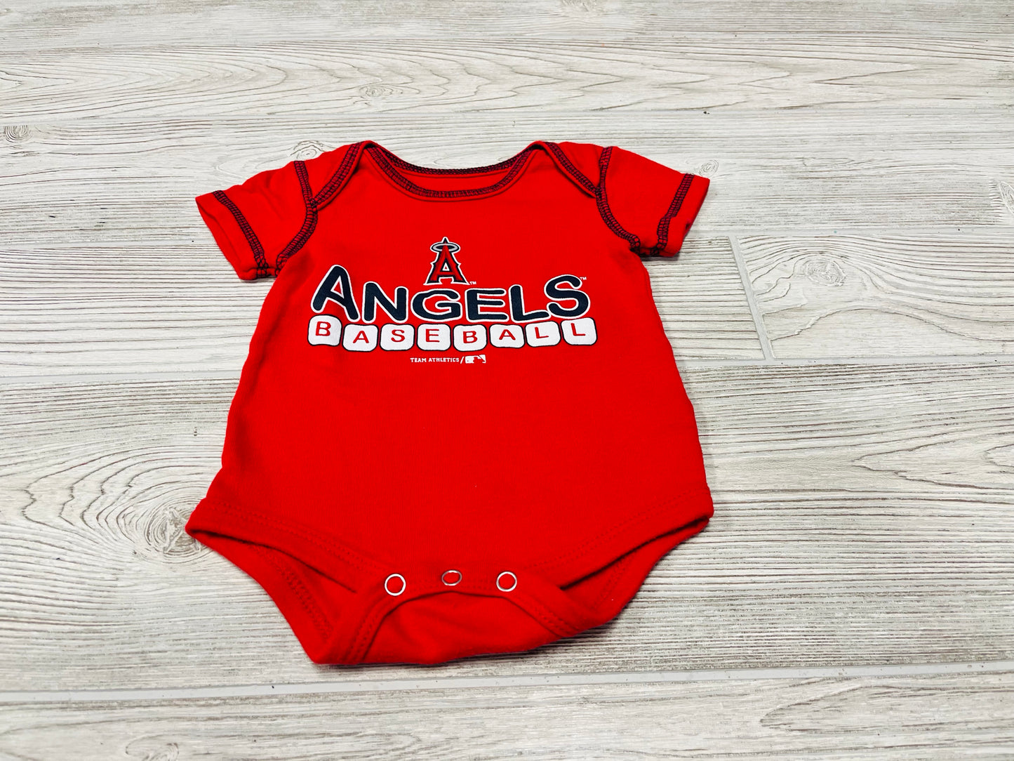 Genuine Merchandise Angels Baseball Short Sleeve Onesie
