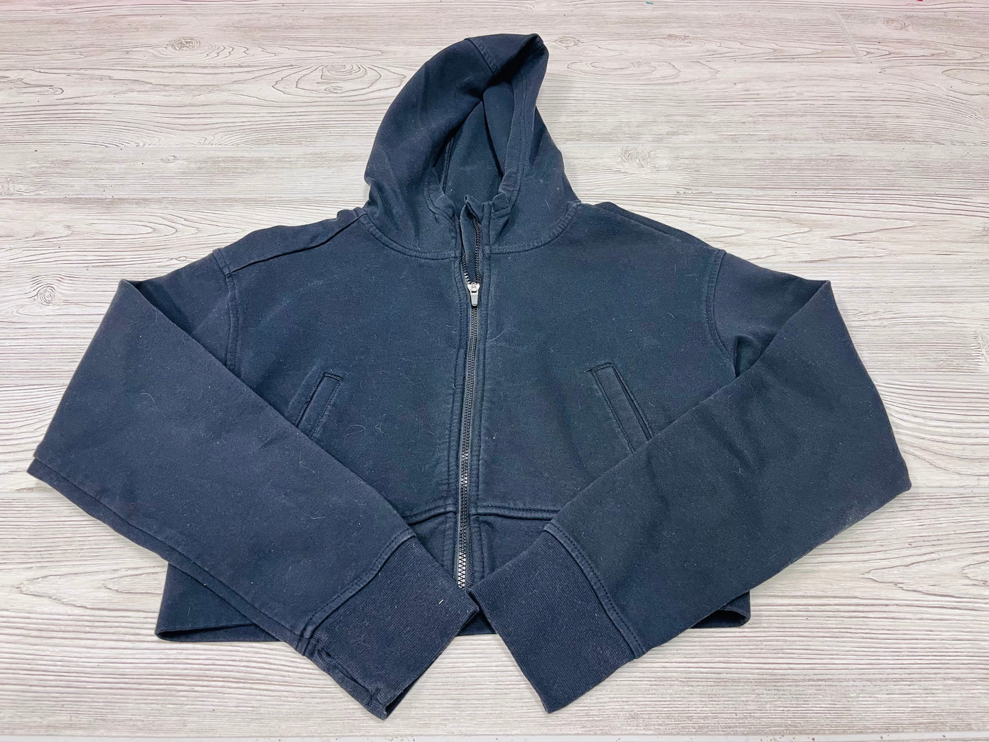 Tek Gear Hooded Zip Up Cropped Sweatshirt