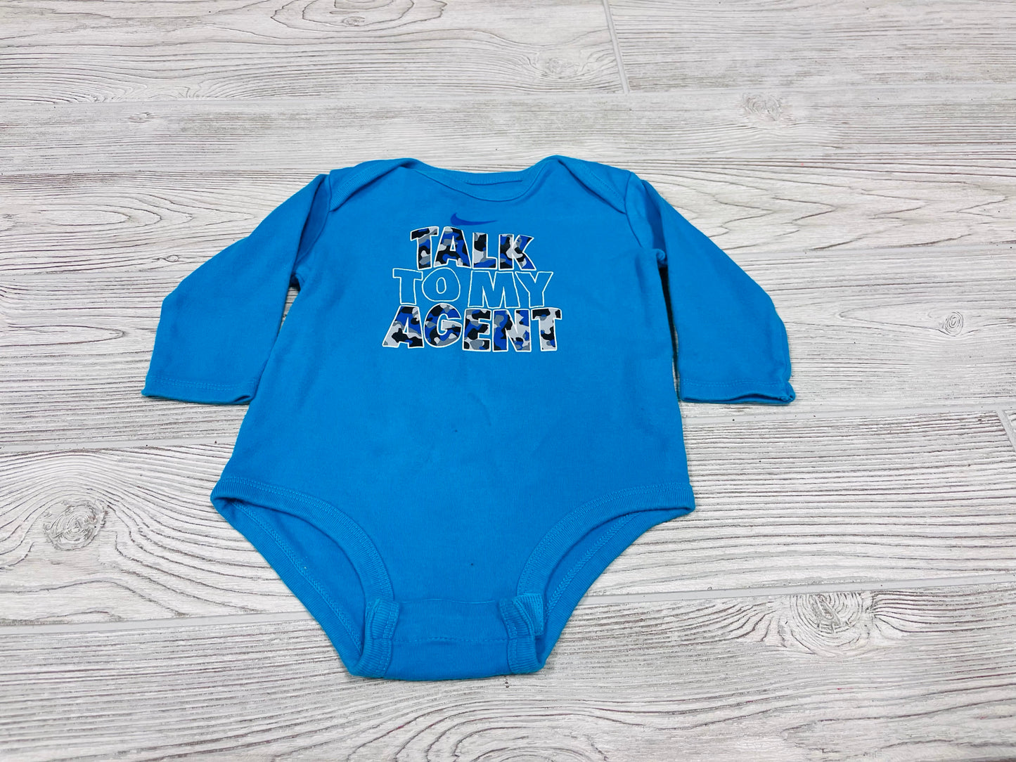 Nike “Talk To My Agent” Long Sleeve Onesie