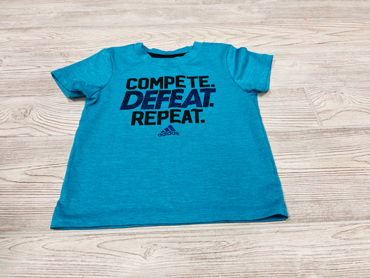 Adidas “Compete Defeat Repeat” Athletic Short Sleeve Shirt