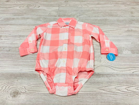 Carter’s Checkered Pastel Long Sleeve Button Down Onesie