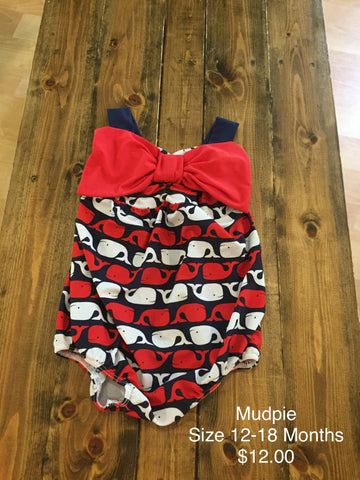 Mudpie Whale Print Swimsuit
