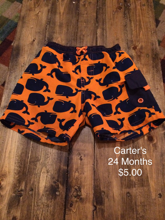Carter’s Whale Print Swim Trunks