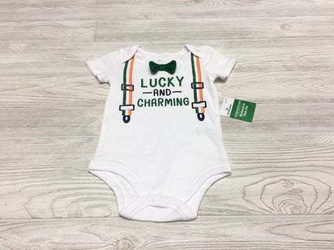 “Lucky and Charming” Short Sleeve Onesie