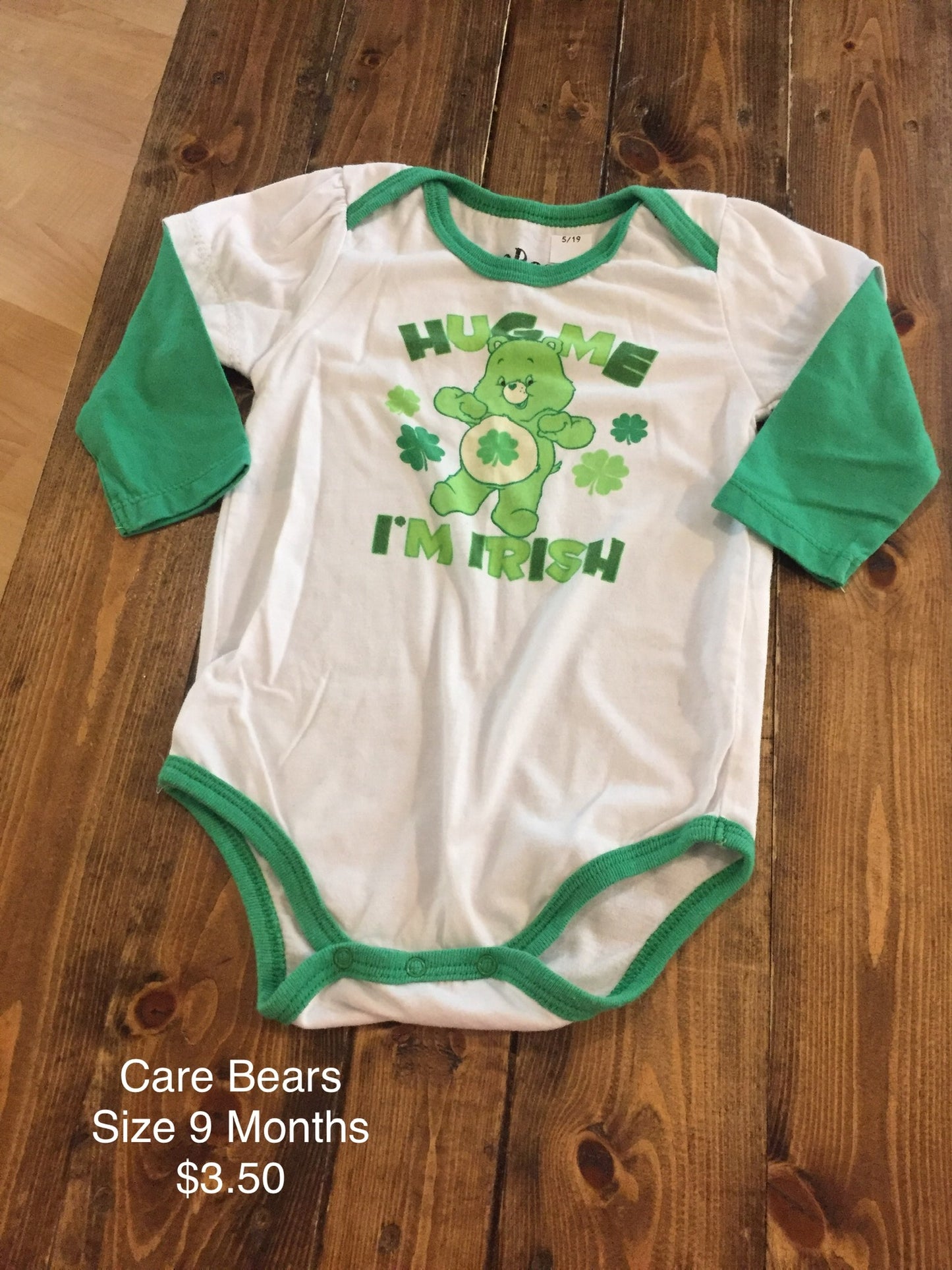 Care Bears “Hug Me I’m Irish” Long Sleeve Onesie