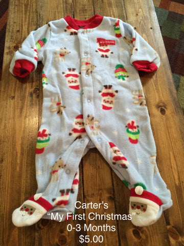 Carter’s “My First Christmas” Button Down Fleece Pajama