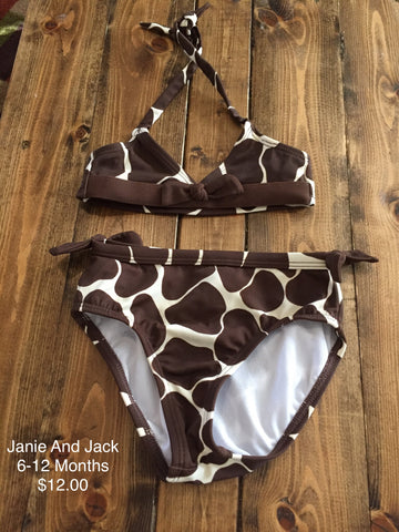 Janie And Jack Giraffe Print Bikini Suit