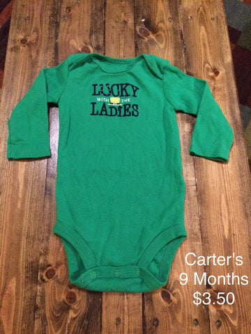 Carter’s “Lucky With The Ladies” Long Sleeve Onesie