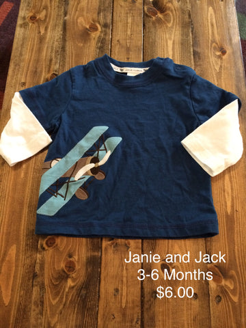 Janie And Jack Airplane Long Sleeve Shirt
