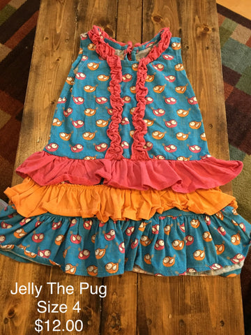 Jelly the Pug Bird Print Dress