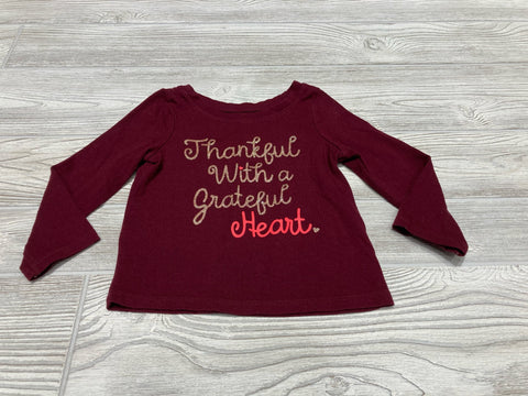 Cat & Jack “Thankful with a Grateful Heart” Long Sleeve Shirt