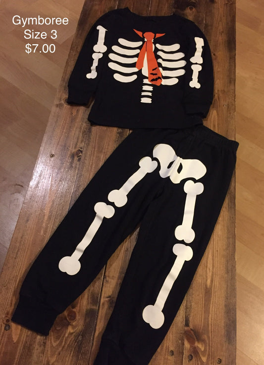 Gymboree Skeleton Print Two Piece Pajama Set