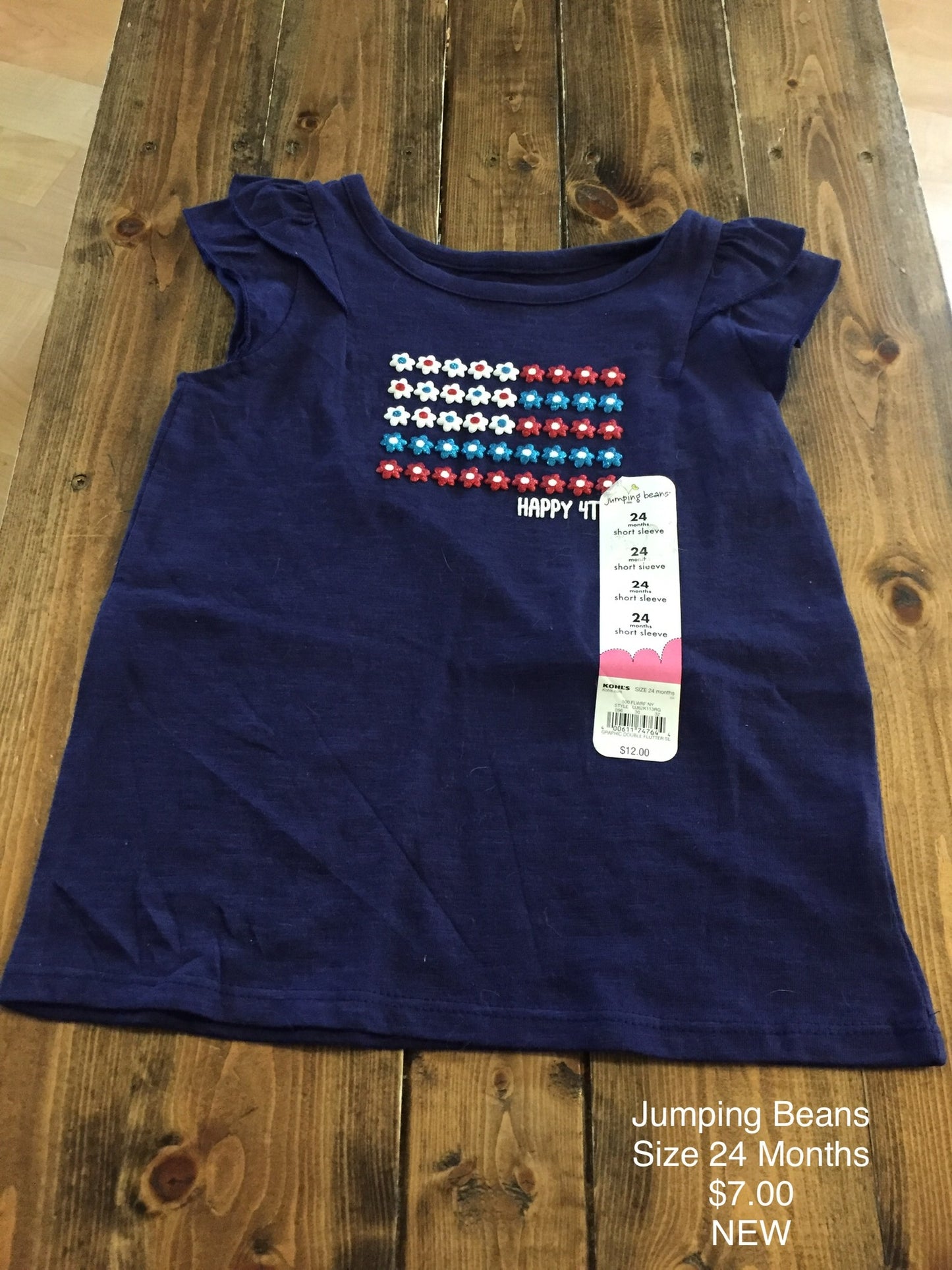 Jumping Beans Happy 4th Short Sleeve Shirt