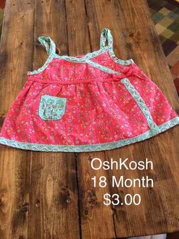 OshKosh Flower Print Spaghetti String Tank Top