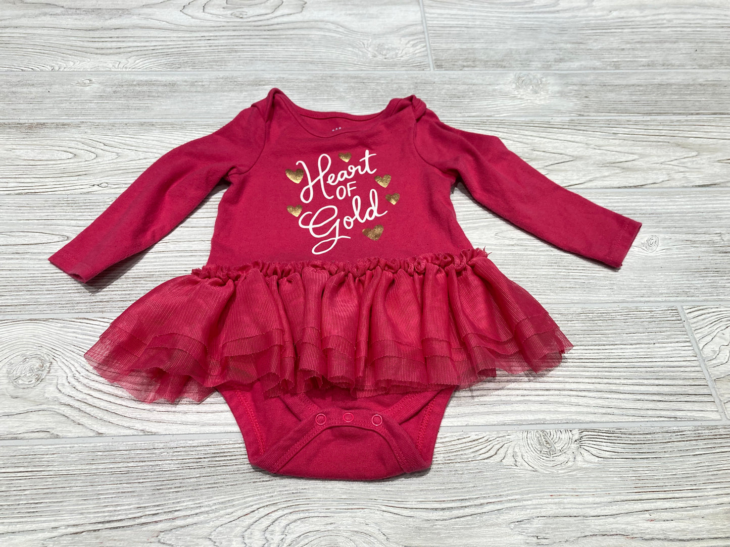Cat & Jack “Heart of Gold” Long Sleeve Onesie